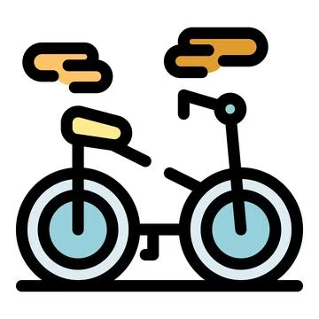 Small bicycle parked under moving clouds, enjoying outdoor activities Stock Illustration
