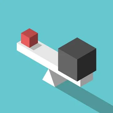 Small, big cubes, balance Illustrazione stock