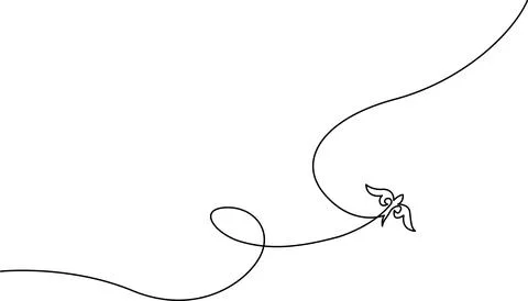 Small bird following a curving path Vector イラスト素材
