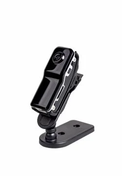 Small black action camera, video recorder. Stock Photos