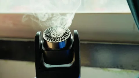 Small Black Diffuser Emitting White Smoke Indoors Stock Footage 346923293