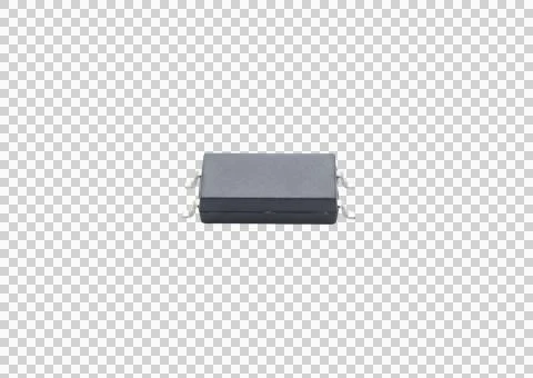 Small black electronic component integrated circuit chip with pins for comp.. Stock Photos