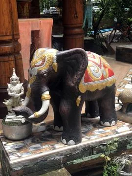 Small Black Elephant Statue Stock Photos