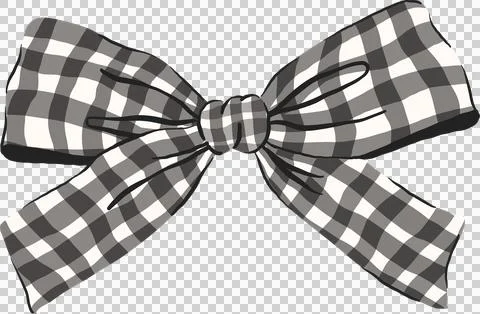 Small Black Gingham Bow Illustration Illustrazione stock