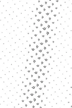 Small black ring-like particles gather into a flowing vertical wave against.. Stock Illustration