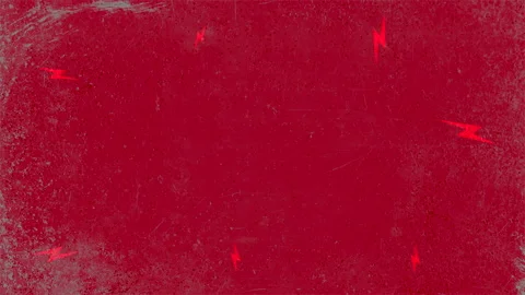 Small black thunderbolts pattern on red grunge texture Video stock 166389799