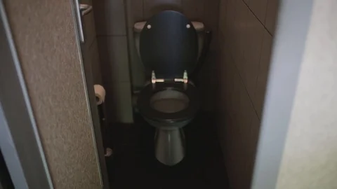 Small Black Toilet Stock Footage 99889092