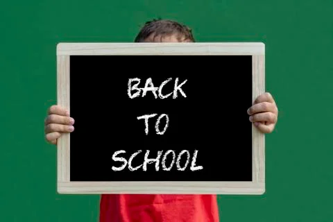 Small blackboard with text "back to school" Stock Photos