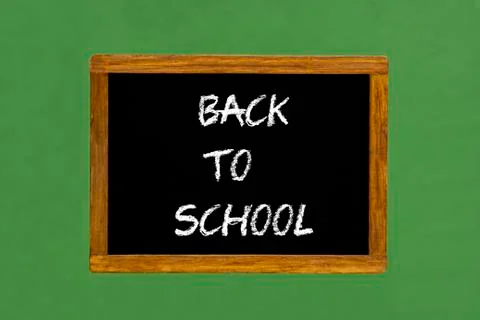 Small blackboard with text "back to school" Stock Photos