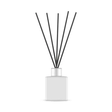 Small Blank Diffuser Bottle With Black Aroma Sticks Stock Illustration