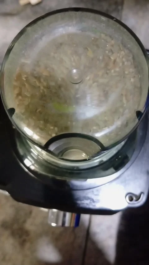 Small blender blending rice and wheat mixture Stock Footage 322083888