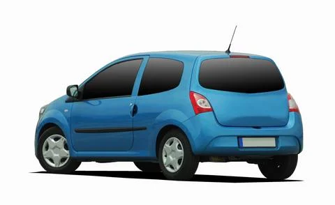 Small blue car Stockfoto's
