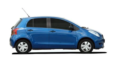 Small blue car Stockfoto's