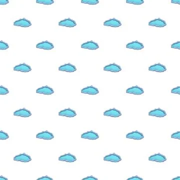 Small blue cartoon clouds creating seamless pattern Stock Illustration