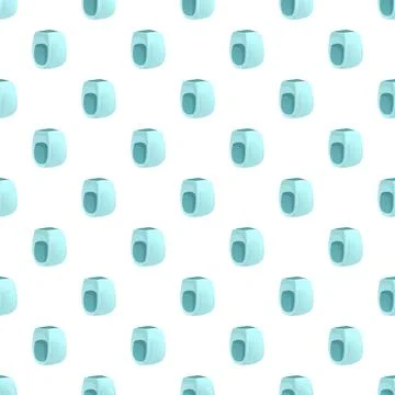 Small blue cartoon heaters creating seamless pattern イラスト素材