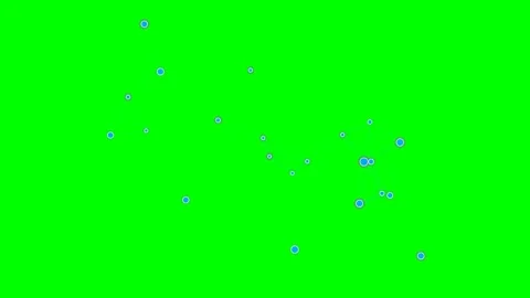 Small blue circular particles floating against a solid bright green backgroun Stock Footage 341839758