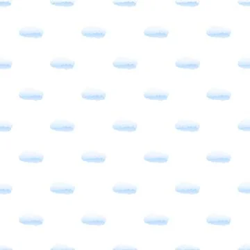 Small blue clouds seamless pattern on white background Stock Illustration