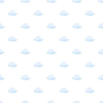 Small blue clouds seamless repeating pattern on white Stock Illustration