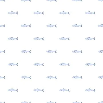 Small blue fish swimming forming repeating pattern Stock Illustration