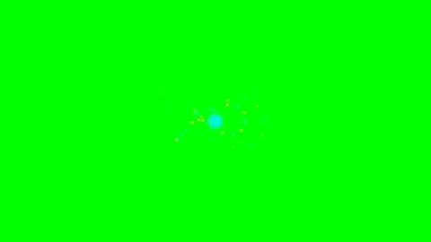 Small blue glowing light orb with surrounding particles on green screen Stock Footage 340267079