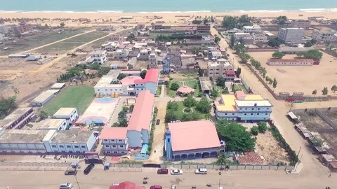 Small blue mosque in Cotonou Stock Footage 81091653