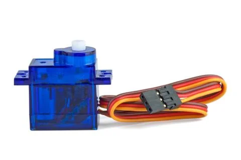 Small blue servo-unit for rc modelling Stock Photos