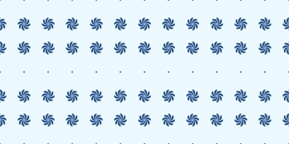 Small blue spiral rosettes repeat in horizontal bands across a pale aqua fi.. 스톡 일러스트