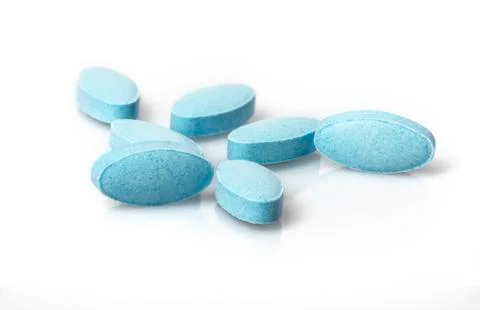 Small blue tablets Stock Photos