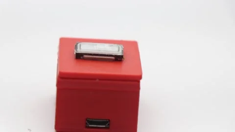 Small bluetooth speaker with the view of loudspeaker movement Stock Footage 258115287