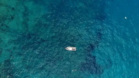 Small boat from above Video stock 106949530