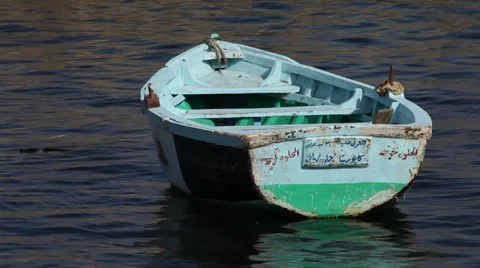Small boat in Alexandria, Egypt Stock Footage 34668164