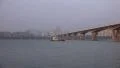 Small Boat And Bridge Han River In Seoul South Korea 4k or 4k+ Resolution