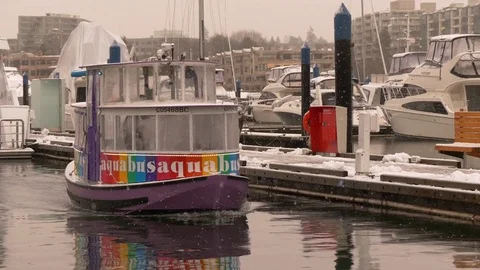 Small boat approaching dock Stock Footage 72266296