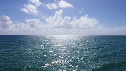 Small boat in atlantic ocean Stock Footage 233026140