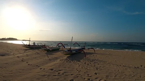 Small boat on the beach Stock Footage 114317845