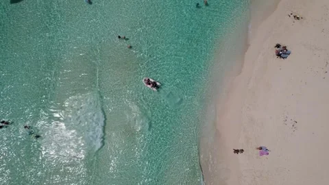 Small boat at Bimini beach Stock Footage 232437315