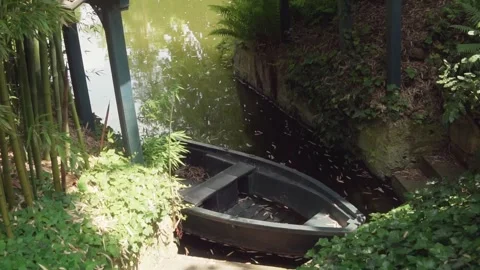 Small boat forgotten Stock Footage 245413435