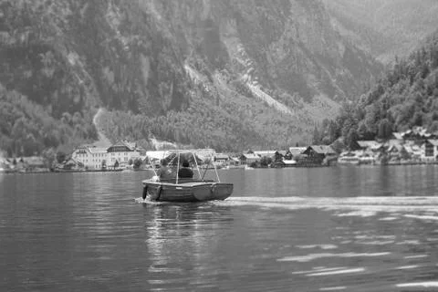 Small boat in Hallstatt Stock Photos