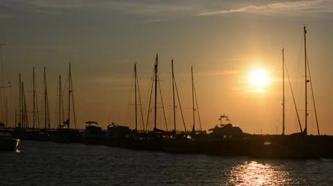 Small boat harbor Stock Footage 45761255