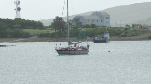 Small boat in the harbour Stock Footage 245316513