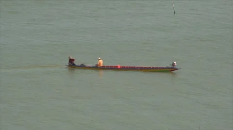 Small boat in the lake. Stock Footage 22149736