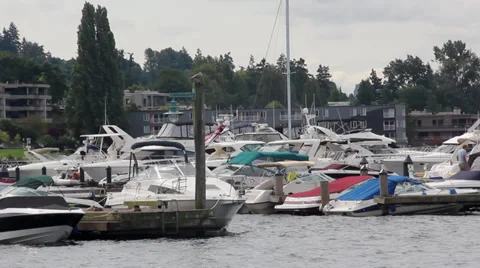 Small boat marina Video stock 38951062