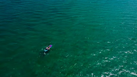 Small boat  in the ocean Stockbeeldmateriaal 137291517