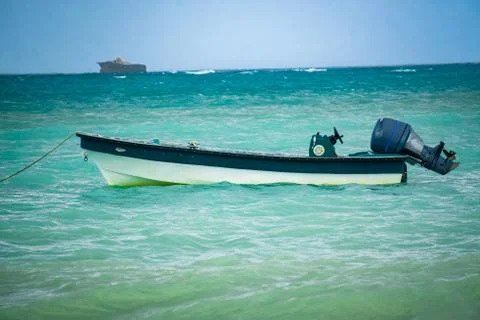 Small boat in the ocean Foto stock