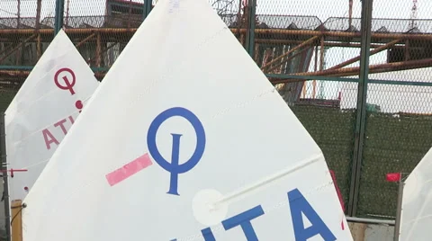 A small boat optimist Stock Footage 61096234