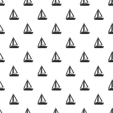 Small boat pattern, simple style Illustrazione stock