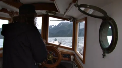 Small Boat Piloting 1 Stock-Footage 8156900