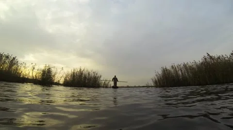 Small boat on the pond. Stock Footage 45107154