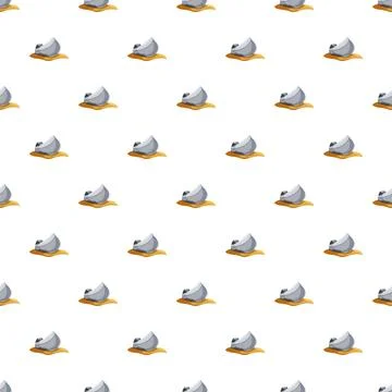 Small boat sailing creating wake seamless pattern Illustrazione stock