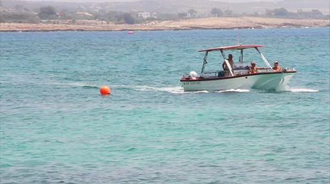 Small boat on sea Stock Footage 40733583